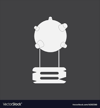 White icon on black background satellite base vector image