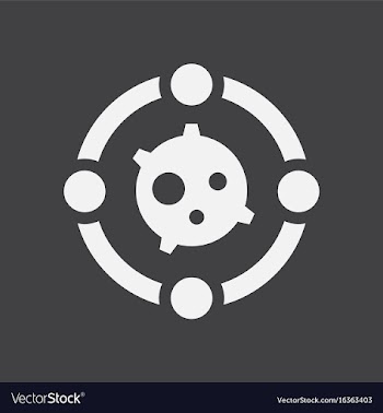White icon on black background satellite between vector image