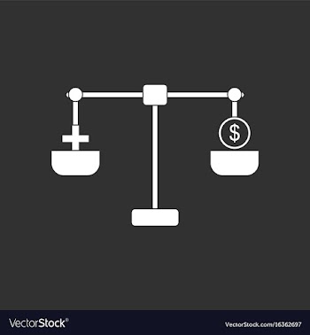 White icon on black background scales with cross vector image