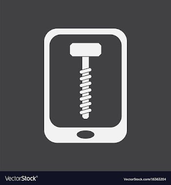 White icon on black background screw sign vector image