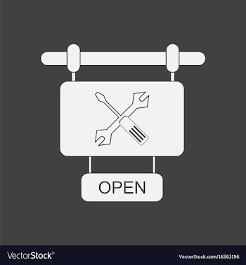 White icon on black background service station vector image