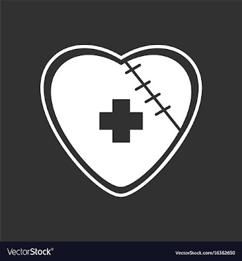 White icon on black background sewn heart with vector image
