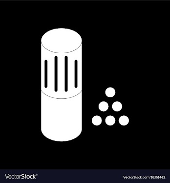 White icon on black background shotgun bullet vector image