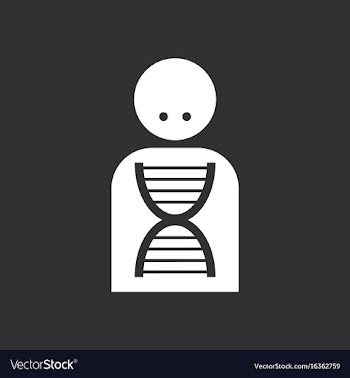 White icon on black background silhouette with dna vector image