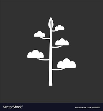 White icon on black background simple tree vector image