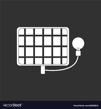 White icon on black background solar battery with vector image