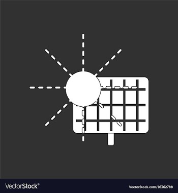White icon on black background solar energy vector image