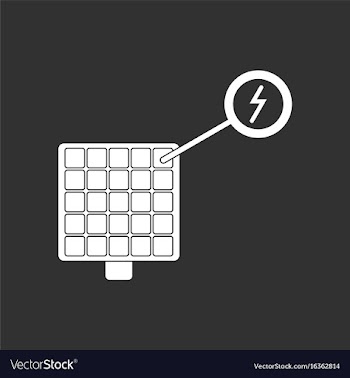 White icon on black background solar panel and vector image