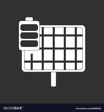 White icon on black background solar panel vector image