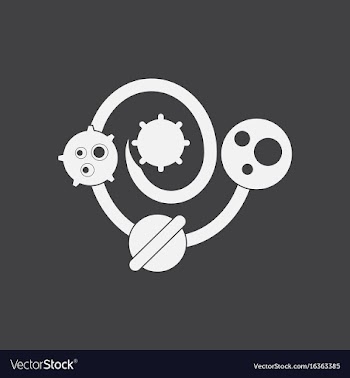 White icon on black background solar system vector image