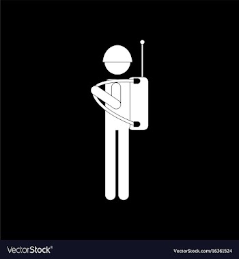 White icon on black background soldier holding vector image