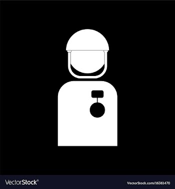 White icon on black background soldier with medal vector image
