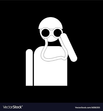 White icon on black background soldier with vector image