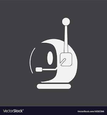 White icon on black background space helmet with vector image