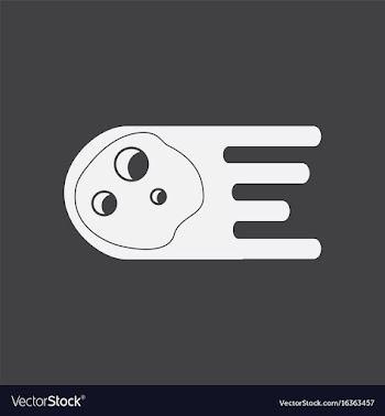 White icon on black background space meteorite vector image