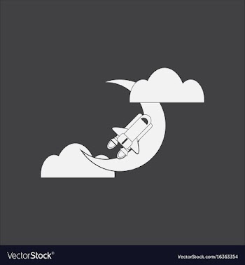 White icon on black background space shuttle and vector image