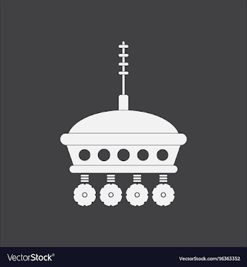 White icon on black background spacecraft and vector image