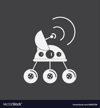 White icon on black background spacecraft and vector image