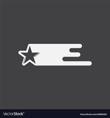 White icon on black background star in space vector image