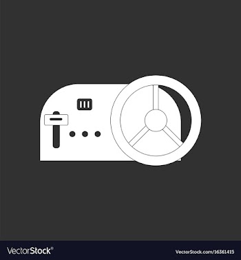 White icon on black background steering wheel and vector image