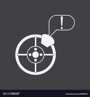 White icon on black background steering wheel and vector image