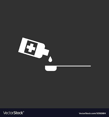 White icon on black background syrup dose vector image