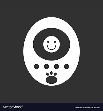White icon on black background tamagotchi pets vector image
