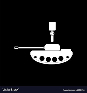White icon on black background tank and old vector image