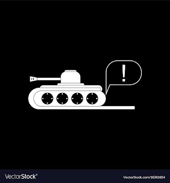 White icon on black background tank and vector image