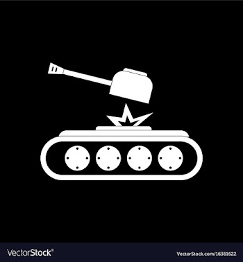 White icon on black background tank explosion vector image