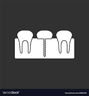 White icon on black background teeth and gum vector image