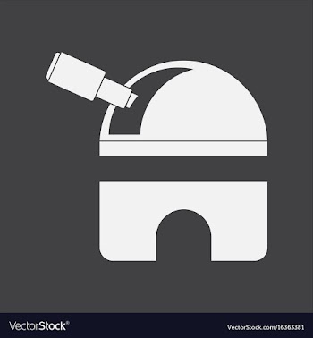 White icon on black background telescope station vector image