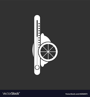 White icon on black background thermometer with vector image