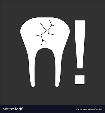 White icon on black background tooth fracture vector image