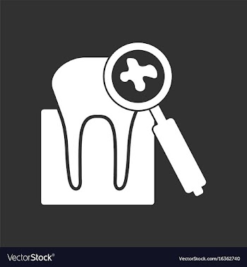White icon on black background tooth with vector image