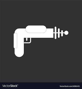 White icon on black background toy gun vector image