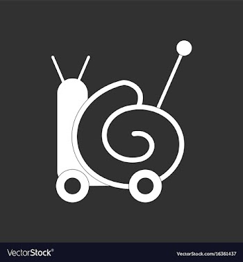 White icon on black background toy snail vector image