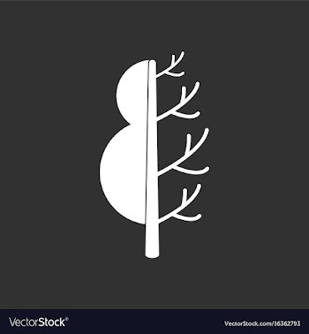 White icon on black background tree in winter vector image
