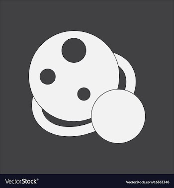 White icon on black background two planets vector image