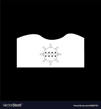 White icon on black background underwater naval vector image