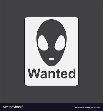White icon on black background wanted alien vector image
