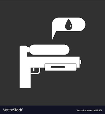 White icon on black background water gun vector image