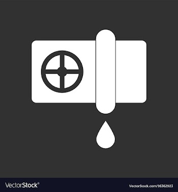 White icon on black background water pipe and drop vector image