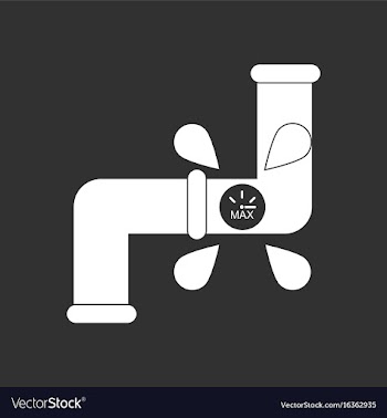 White icon on black background water pipe vector image