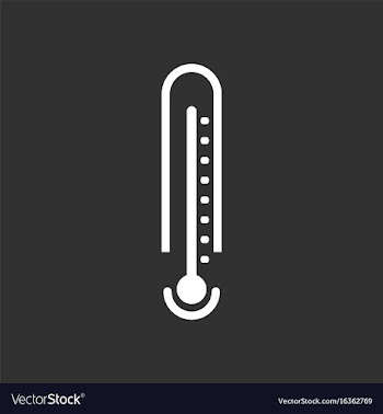 White icon on black background weather thermometer vector image
