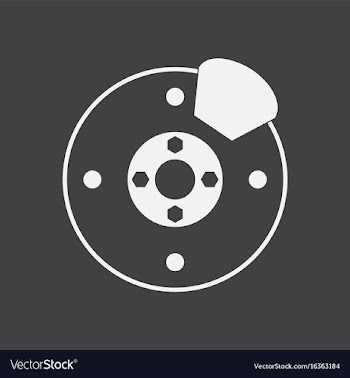 White icon on black background wheel and brake vector image