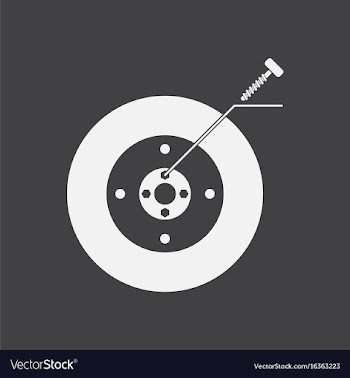 White icon on black background wheel and screw vector image