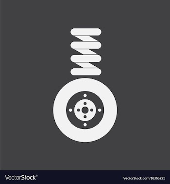 White icon on black background wheel and spring vector image