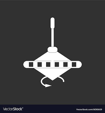White icon on black background whirligig movement vector image