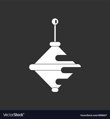 White icon on black background whirligig vector image